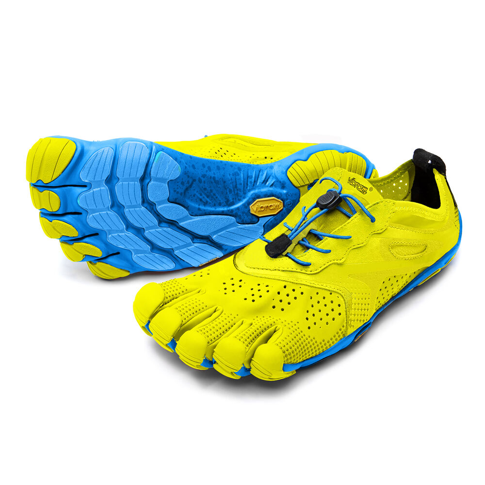 Vibram Fivefingers V-Run Mens Running Shoes Yellow/Blue/Turquoise Australia (QVR491870)